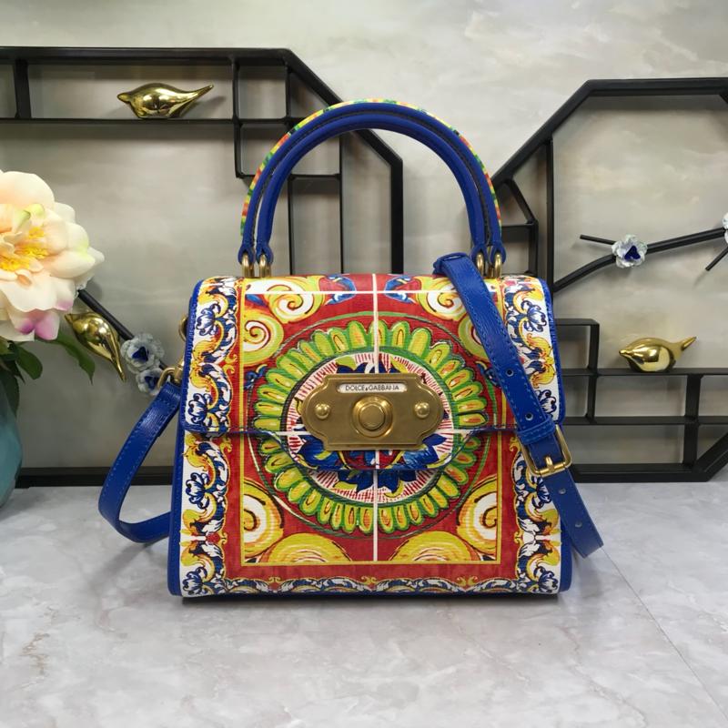 D&G Shoulder Chain Bag BB6374 color printing blue and white